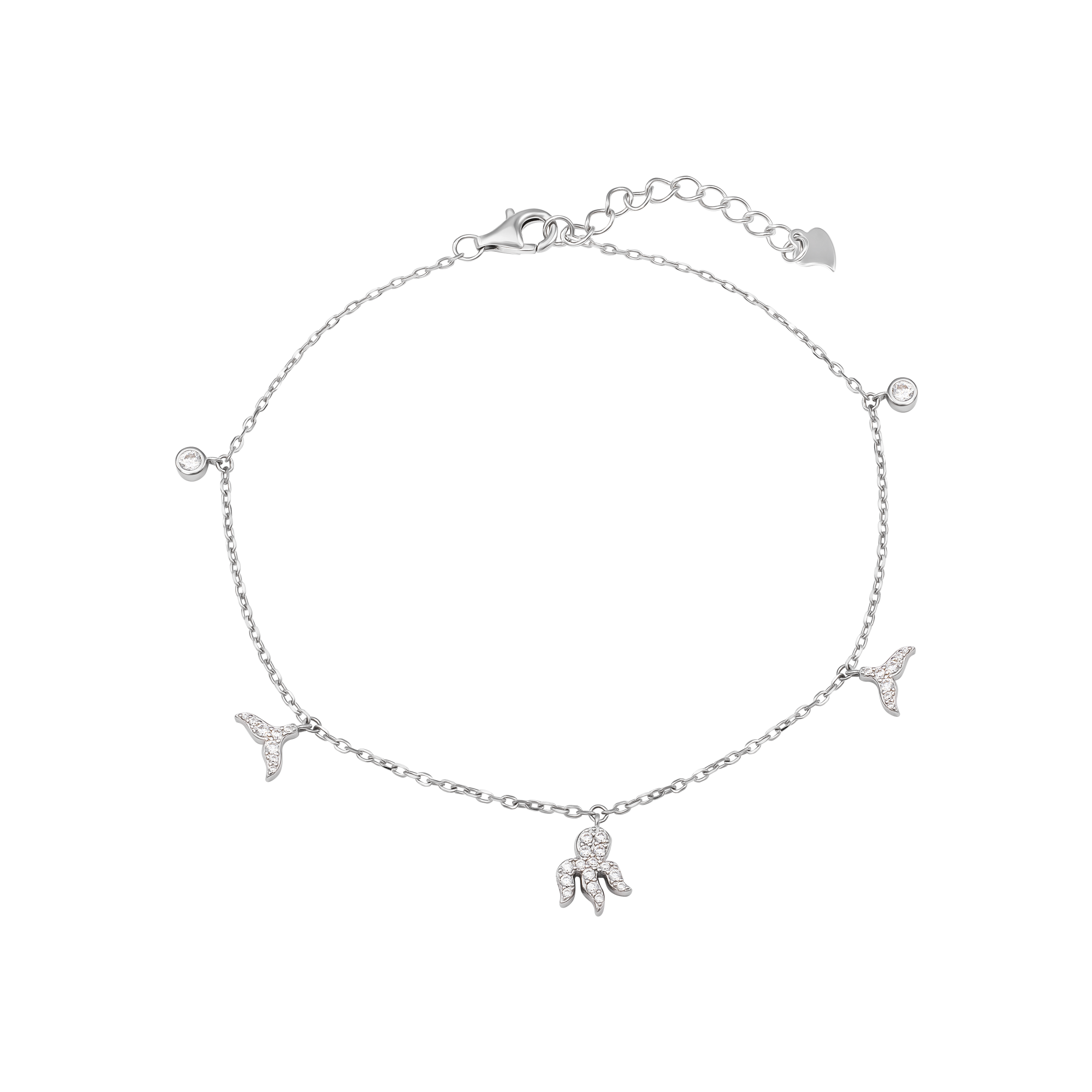 Lắc chân Bạc đính đá EnerGleam Silver XMXMW060175