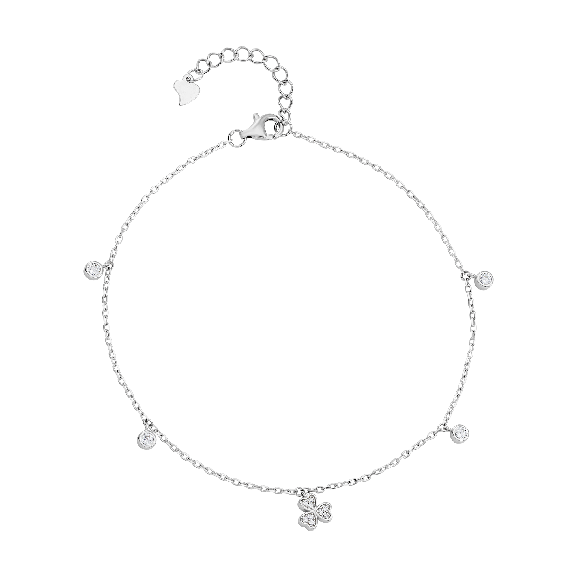 Lắc chân Bạc đính đá EnerGleam Silver XMXMW060180