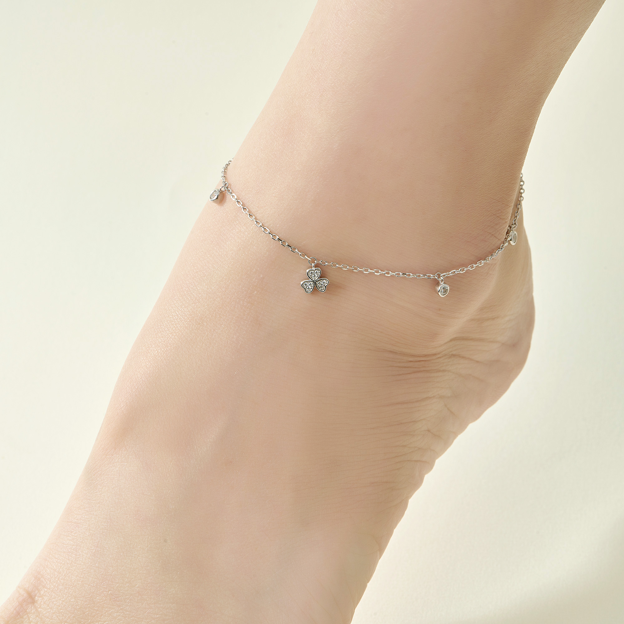 Lắc chân Bạc đính đá EnerGleam Silver XMXMW060180 Lắc chân Bạc đính đá EnerGleam Silver XMXMW060180