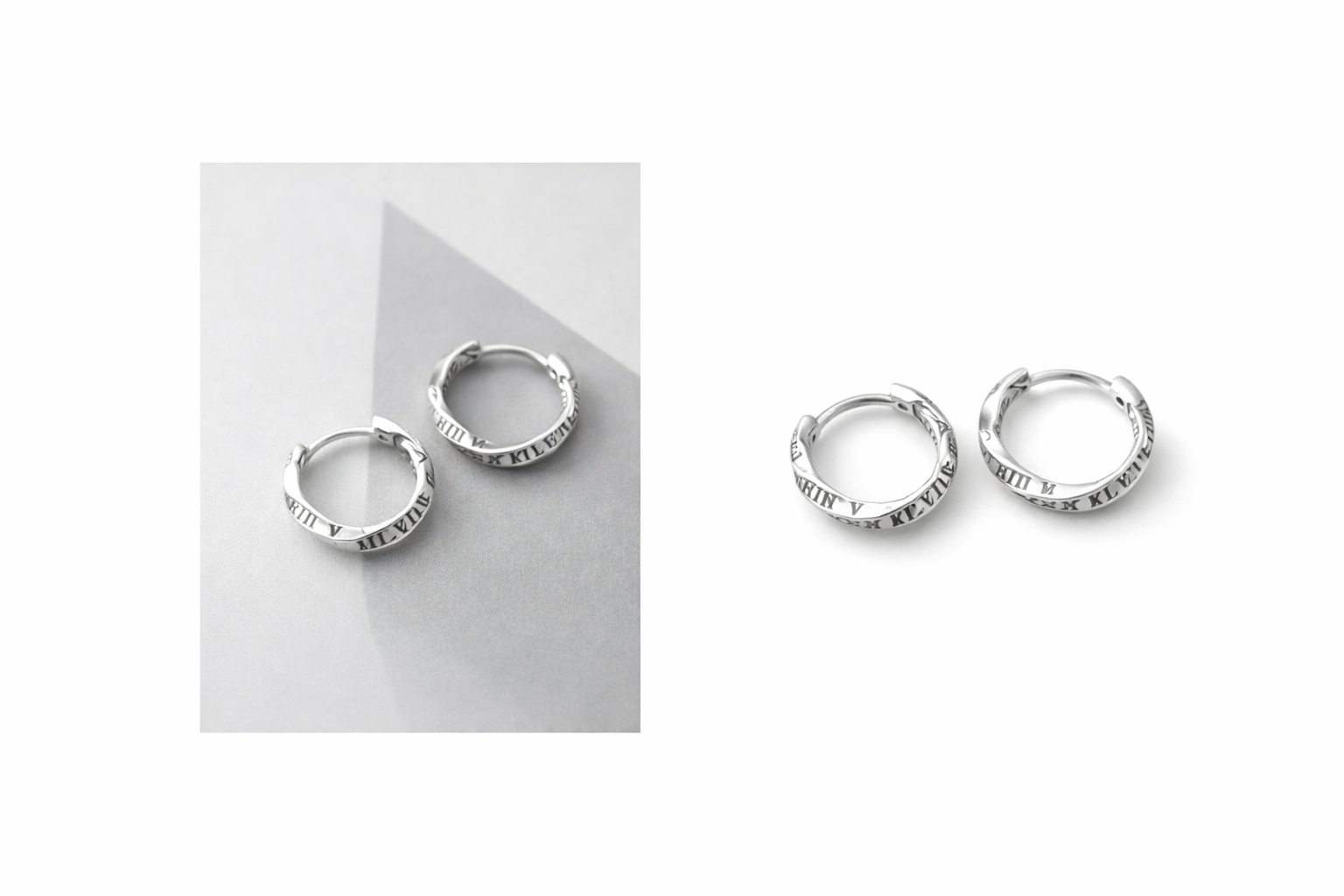 khuyên tai bạc tròn xoắn có họa tiết s925 khuyên tai bạc tròn xoắn có họa tiết s925