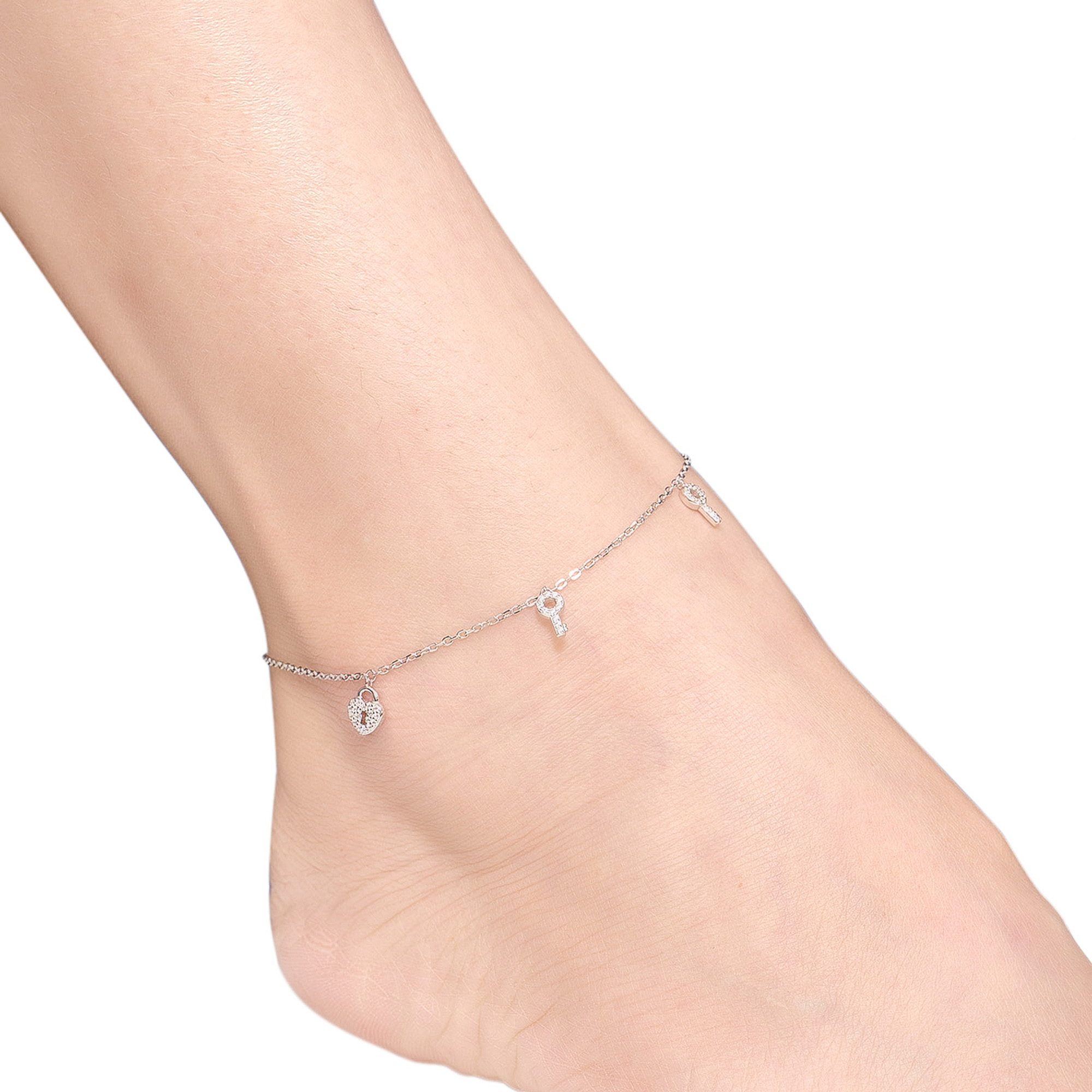 lắc chân bạc đính đá energleam silver xmxmw060177 lắc chân bạc đính đá energleam silver xmxmw060177